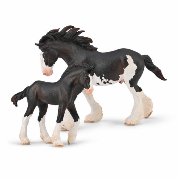 Lot Clydesdale Étalon + Poulain 1:20 - CollectA