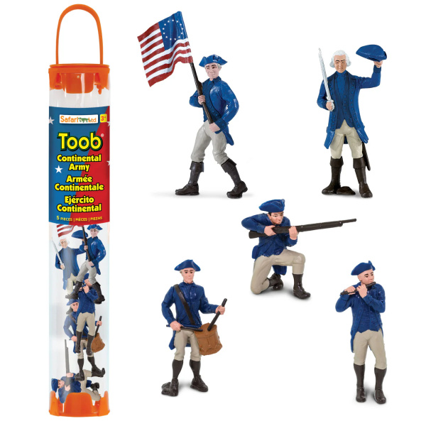 Figurines Armée Continentale Américaine XVIIIe | Tube Safari Ltd 650204