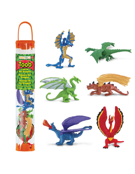Figurines Dragons 1 - tube Safari Ltd® 685604 | Jouet réaliste | Matériel pédagogiqueAnimaux Montessori