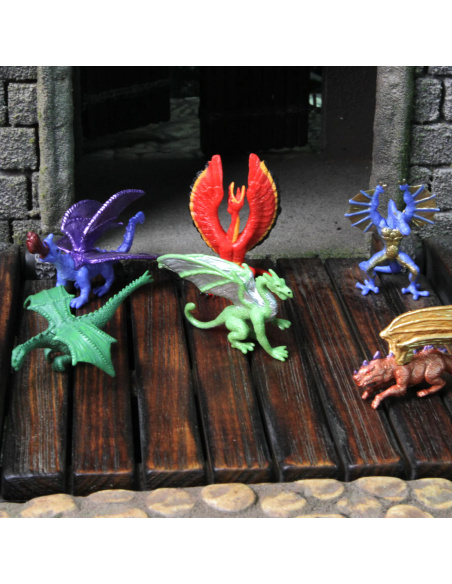 Figurines Dragons 1 - tube Safari Ltd® 685604 | Jouet réaliste | Matériel pédagogiqueAnimaux Montessori