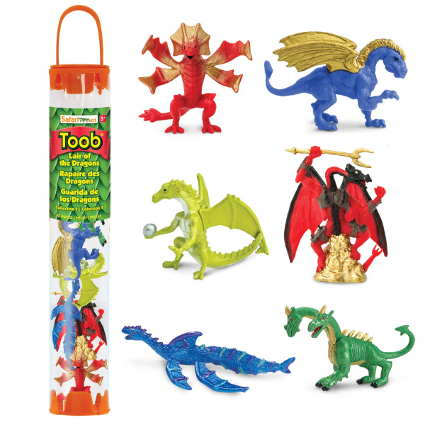 Figurines Dragons 2 - tube Safari Ltd® 685704 | Jouet réaliste | Matériel pédagogiqueAnimaux Montessori