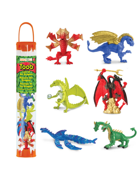 Figurines Dragons 2 - tube Safari Ltd® 685704 | Jouet réaliste | Matériel pédagogiqueAnimaux Montessori