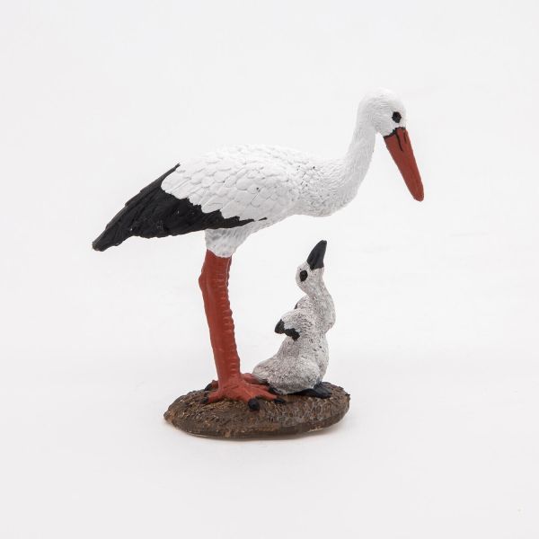 Cigogne et son bébé Papo 50159 - Figurine cigogneau