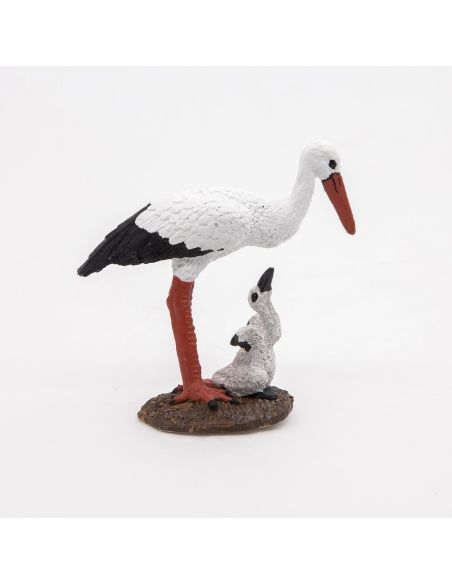 Cigogne et son bébé Papo 50159 - Figurine cigogneau