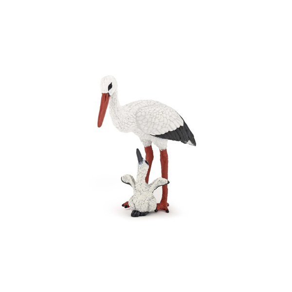 Cigogne et son bébé Papo 50159 - Figurine cigogneau