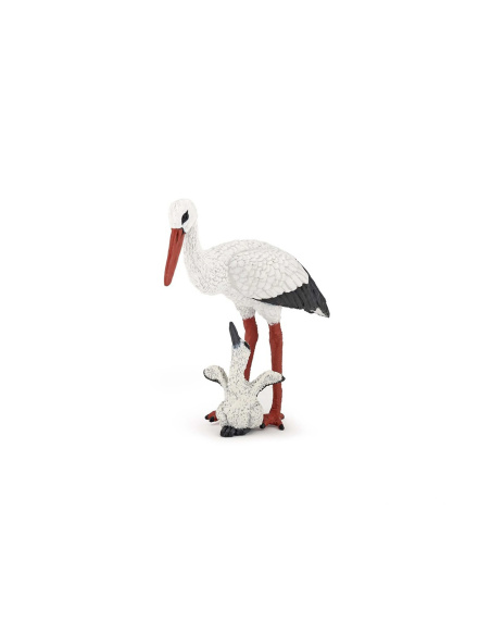 Cigogne et son bébé Papo 50159 - Figurine cigogneau