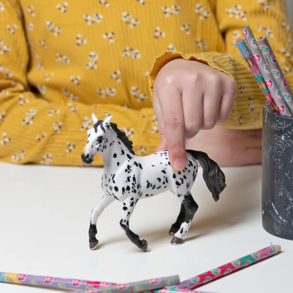 Figurine cheval appaloosa noir Papo - Race américaine