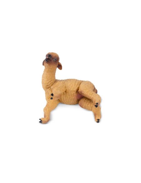 Figurine bébé alpaga couché Toymany - Cria réaliste