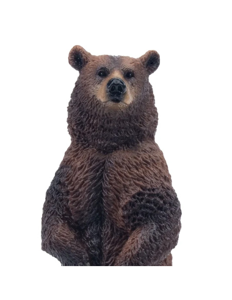 Figurine ours brun debout Toymany - Grand plantigrade