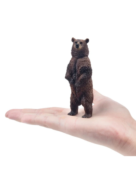 Figurine ours brun debout Toymany - Grand plantigrade
