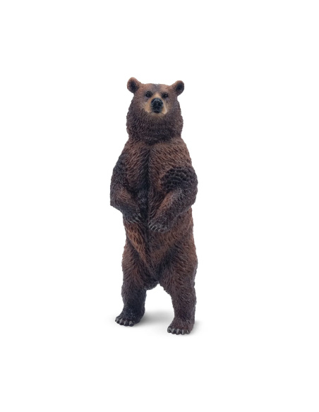 Figurine ours brun debout Toymany - Grand plantigrade