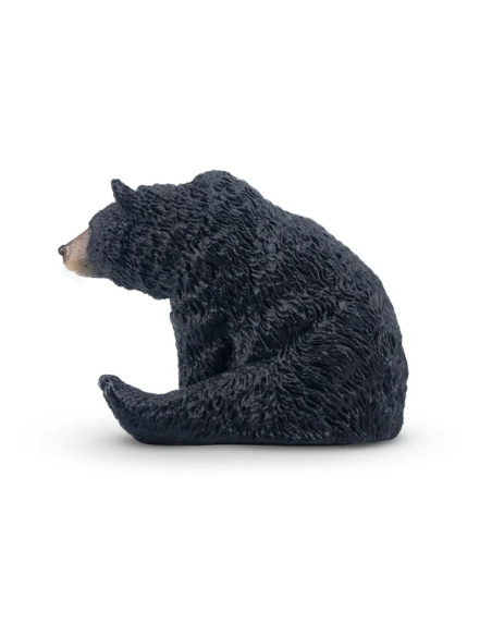Figurine ours noir couché Toymany - Ours d'Amérique