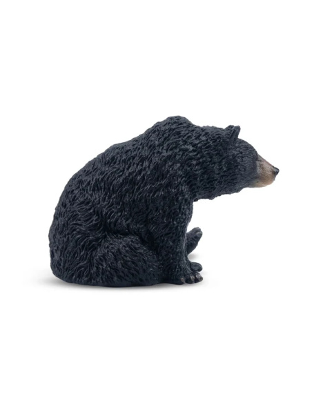 Figurine ours noir couché Toymany - Ours d'Amérique