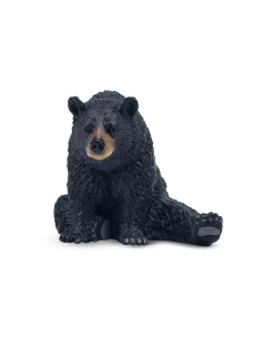 Figurine ours noir couché Toymany - Ours d'Amérique