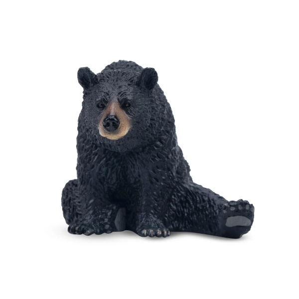 Figurine ours noir couché Toymany - Ours d'Amérique