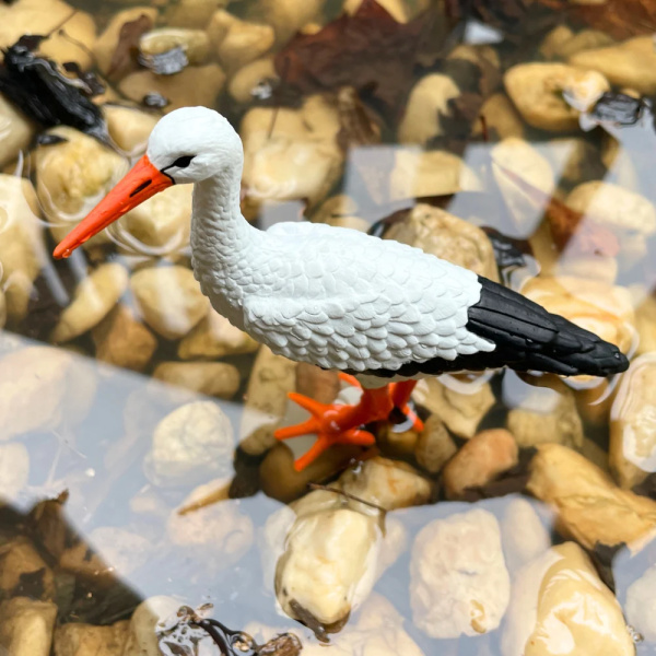 Figurine cigogne blanche Safari - Oiseau migrateur