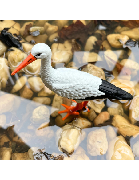 Figurine cigogne blanche Safari - Oiseau migrateur