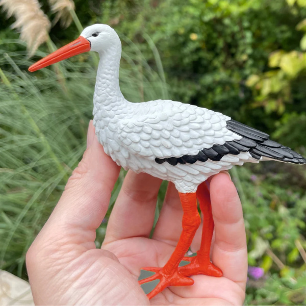 Figurine cigogne blanche Safari - Oiseau migrateur
