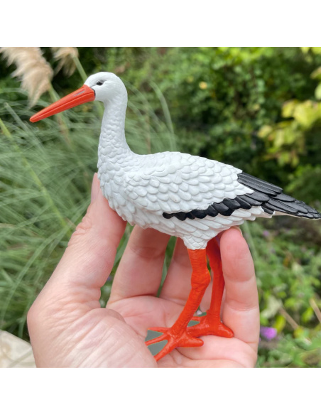 Figurine cigogne blanche Safari - Oiseau migrateur