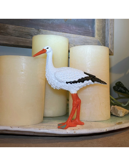 Figurine cigogne blanche Safari - Oiseau migrateur