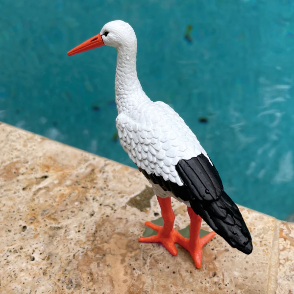 Figurine cigogne blanche Safari - Oiseau migrateur
