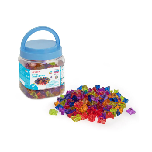 Gemmes de Comptage Translucides Miniland | Activités Éducatives pour Enfants 3-6 Ans