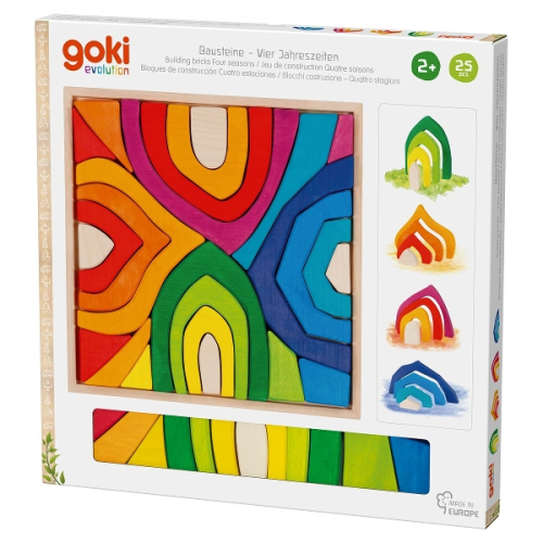 Coffret de construction Quatre Saisons - Goki Evolution - Blocs en bois dès 2 ans