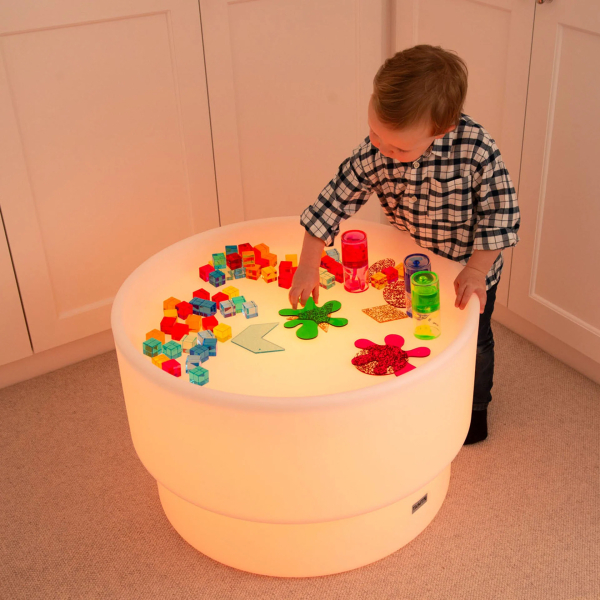 Table de découverte lumineuse ronde sans fil TickiT | LesMinis