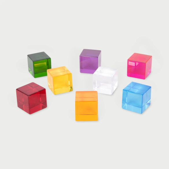 Cubes de perception TickiT, 8 cubes acrylique colorés | LesMinis