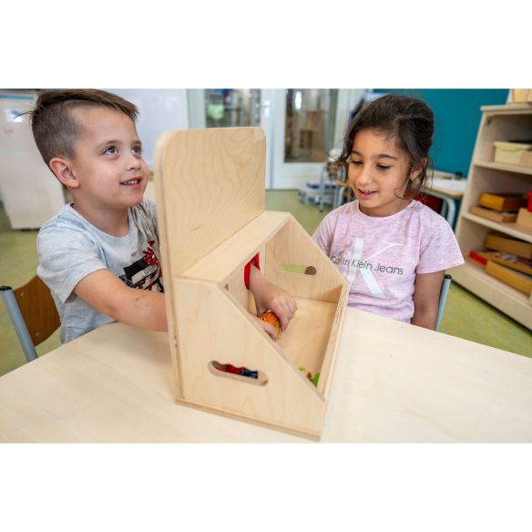 Boîte Tactile en Bois - Développement Sensoriel et Vocabulaire | LesMinis.fr