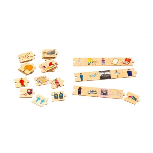 Puzzle des métiers en bois : jeu Trier les professions 2