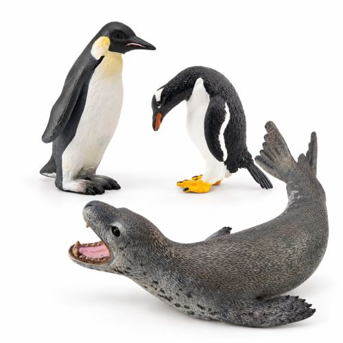 Pack figurines léopard de mer et manchots de l’Antarctique