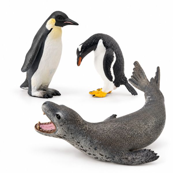 Pack figurines léopard de mer et manchots de l’Antarctique