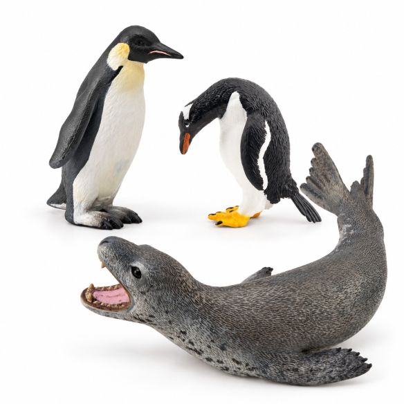 Pack figurines léopard de mer et manchots de l’Antarctique