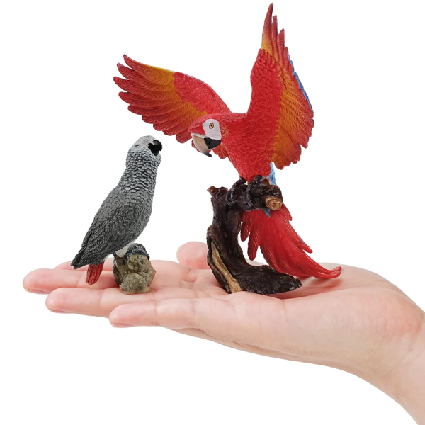 Coffret 12 figurines perroquets : aras, cacatoès, perruches ToyMany