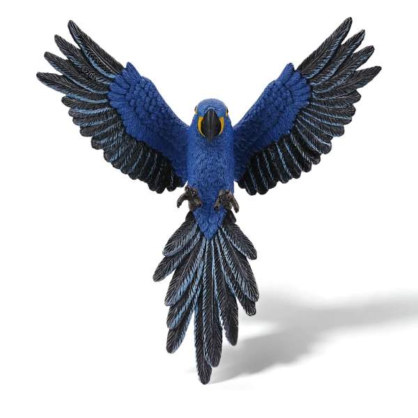 Figurine ara hyacinthe en vol, ailes déployées ToyMany