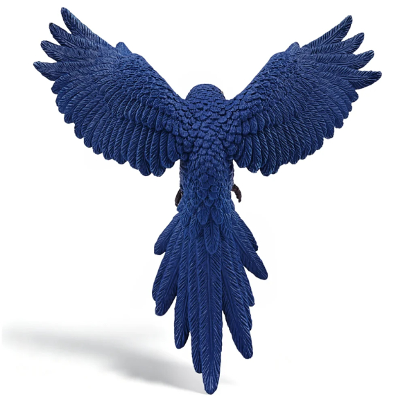 Figurine ara hyacinthe en vol, ailes déployées ToyMany