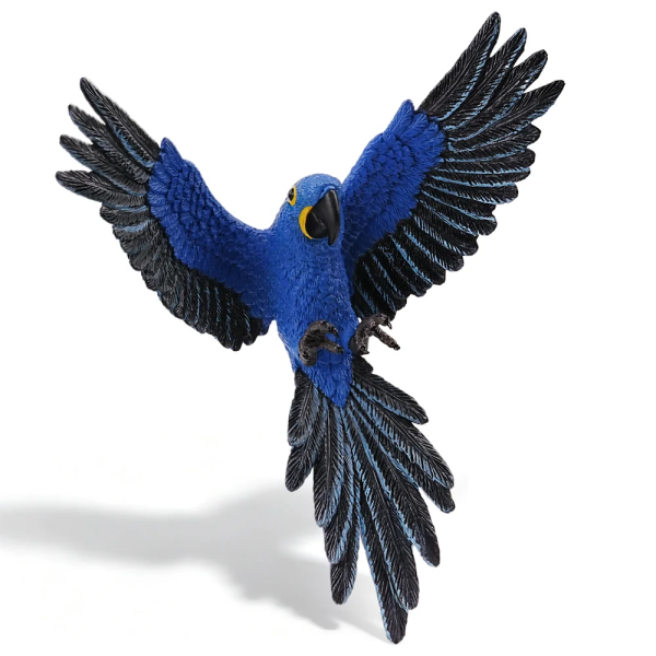 Figurine ara hyacinthe en vol, ailes déployées ToyMany
