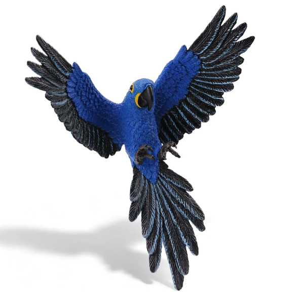 Figurine ara hyacinthe en vol, ailes déployées ToyMany