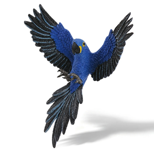 Figurine ara hyacinthe en vol, ailes déployées ToyMany