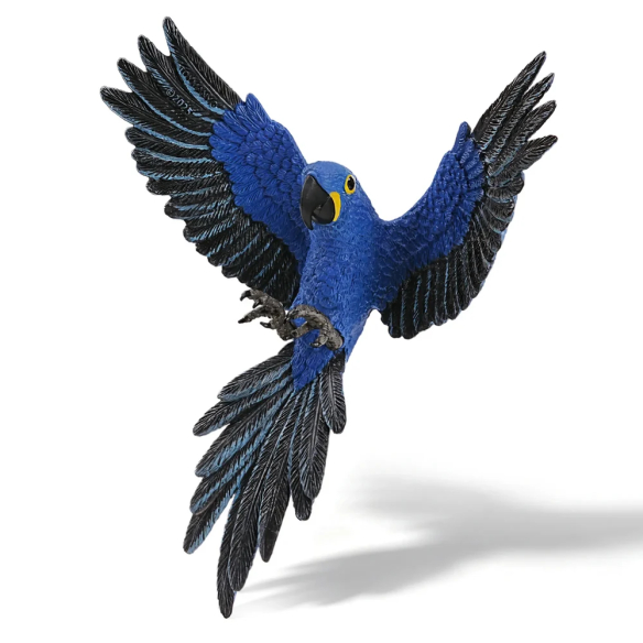 Figurine ara hyacinthe en vol, ailes déployées ToyMany