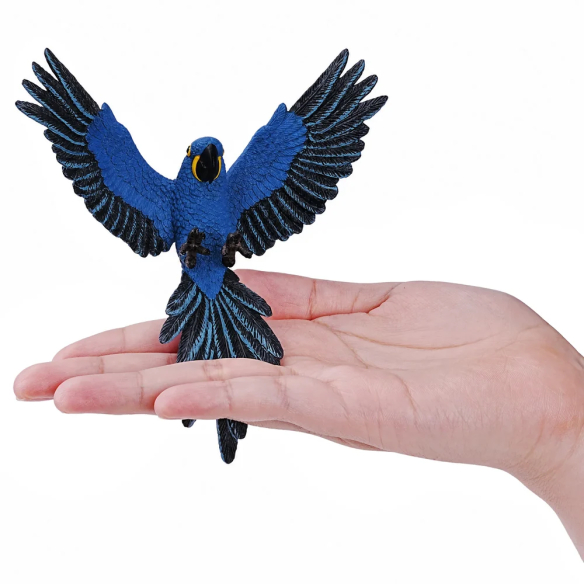 Figurine ara hyacinthe en vol, ailes déployées ToyMany