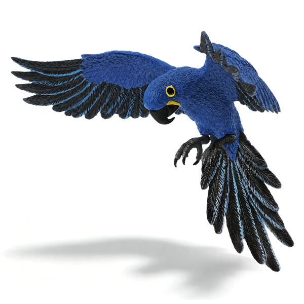 Figurine ara hyacinthe en vol, ailes déployées ToyMany