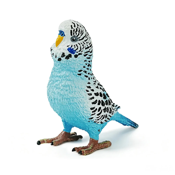 Figurine perruche ondulée bleue, oiseau de compagnie ToyMany