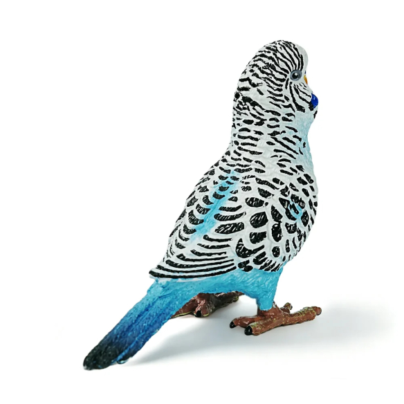 Figurine perruche ondulée bleue, oiseau de compagnie ToyMany