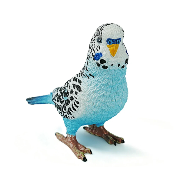 Figurine perruche ondulée bleue, oiseau de compagnie ToyMany