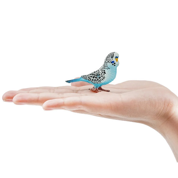 Figurine perruche ondulée bleue, oiseau de compagnie ToyMany