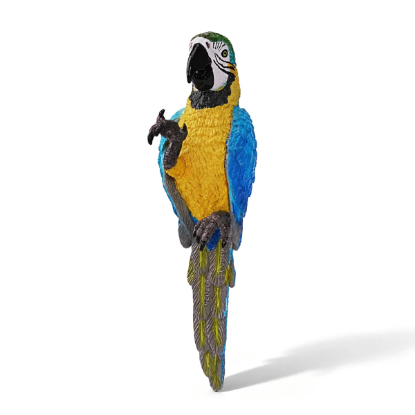 Figurine ara bleu et jaune couché sur le dos ToyMany