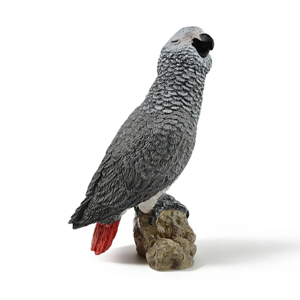 Figurine perroquet gris du Gabon sur son rocher ToyMany