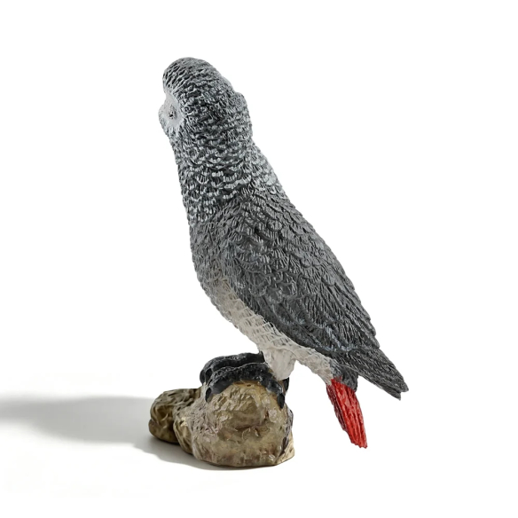 Figurine perroquet gris du Gabon sur son rocher ToyMany